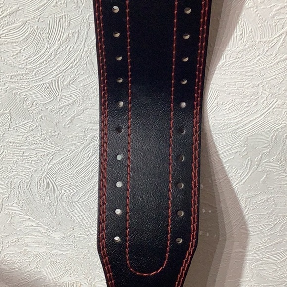 Dark Iron Fitness - new - powerlifting leather belt - 43” x 4” - back support - Picture 10 of 11
